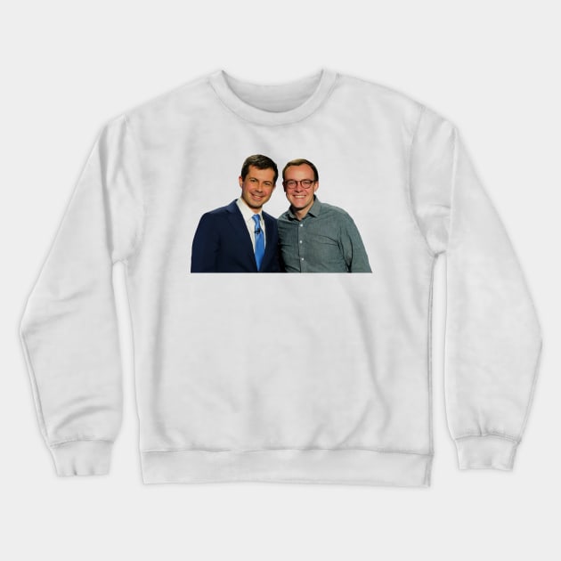 Pete Buttigieg and Chasten Glezman Buttigieg Crewneck Sweatshirt by GrellenDraws